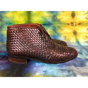 sz 9 vintage sesto meucci dark brown woven leather